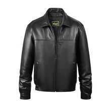 Load image into Gallery viewer, REED Men&#39;s Black Lambskin Leather Blouson Jacket, NZ Import
