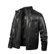 Load image into Gallery viewer, Men&#39;s REED jacket in genuine lambskin leather with stand-up collar, showcasing luxury and style. Perfect winter coat. Imported.
