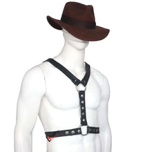 Load image into Gallery viewer, Double Folded Real Cowhide Leather Harness for Men Y shape Chest Harness Shoulder Harness Men Fetish Wear
