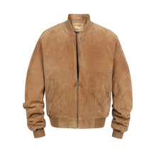 Load image into Gallery viewer, REED Men&#39;s imported suede leather baseball jacket, durable and soft, perfect for fall and spring.
