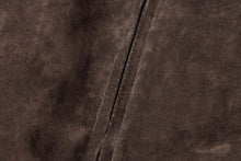 Load image into Gallery viewer, Close-up of brown suede leather texture on a jacket

