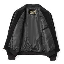 Load image into Gallery viewer, REED Men&#39;s Baseball Suede Leather Jacket with satin lining, imported genuine suede, perfect for fall and spring fashion
