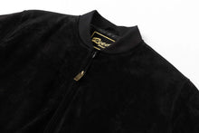 Load image into Gallery viewer, REED Men&#39;s Baseball Suede Leather Jacket with Satin Lining, Classic Black, Durable All-Season Wear, Perfect for Fall and Spring
