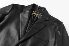 Load image into Gallery viewer, REED Men&#39;s Premium Lambskin Leather Blazer, classic black sports jacket, soft-touch lambskin, timeless luxury fashion.
