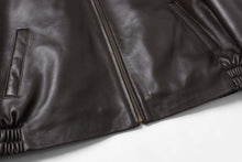 Load image into Gallery viewer, REED Men&#39;s New Zealand Lambskin Leather Jacket in black, showcasing smooth soft-touch finish and zip closure.
