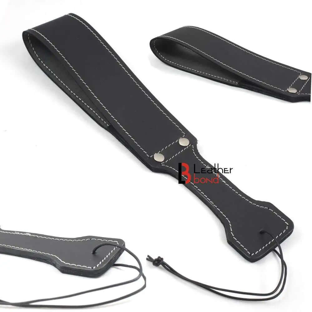 Cowhide Saddle Leather Spanking BDSM Black Paddle Slapper Thick, Weighty & Sturdy Hand Made 2 layer