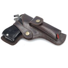 Load image into Gallery viewer, Cowhide Leather Universal Gun Holster Concealed Carry Pistol Holsters, premium adjustable leather holster with tuckable low profile.
