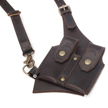 Load image into Gallery viewer, Cowhide Leather Vertical Concealed Holster Right and Left Handers Universal Size, handcrafted premium shoulder holster displayed.
