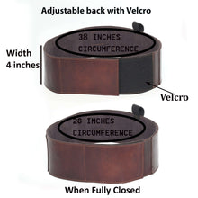 Load image into Gallery viewer, Cowhide Leather BRAVOBELT Belly Band Holster for Concealed Carry - Ambidextrous, adjustable up to 38 inches with Velcro closure.

