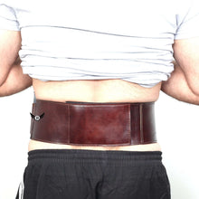 Load image into Gallery viewer, Cowhide Leather BRAVOBELT Belly Band Holster for Concealed Carry - Ambidextrous shown worn on a waist for secure fit
