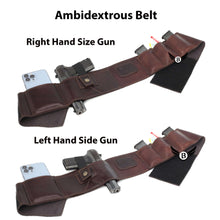 Load image into Gallery viewer, Cowhide Leather BRAVOBELT Belly Band Holster for Concealed Carry - Ambidextrous shown for right and left hand use

