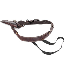Load image into Gallery viewer, Cowhide Leather Vertical Concealed Holster Right Handers Universal Size brown handmade gun holster with magazine pouch
