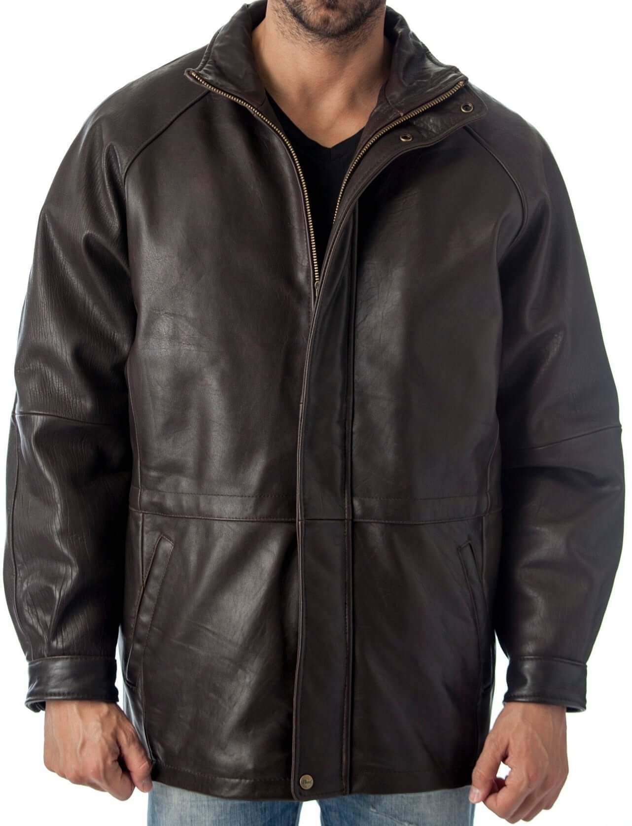 34'' Raglan Reed Classic Men's Car Coat in Imported Lamb with Zip-Out Lining - Imported, Brown / XLT 34'' Raglan Reed Classic Men's Car Coat in Imported Lamb with Zip-Out Lining - Imported, Brown / XLT