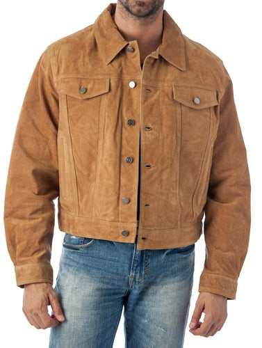 REED Men's Western Style Suede Leather Jacket - Jean Style, Soft Touch, Imported, Sophisticated Look
