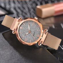 Load image into Gallery viewer, Rose Gold Women&#39;s Watch with mesh strap showcasing elegance and modern style, perfect for any occasion.
