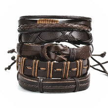 Load image into Gallery viewer, Multilayer leather bracelet, showcasing rugged elegance and high-quality craftsmanship, perfect for enhancing any accessory collection.

