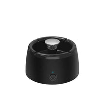 Load image into Gallery viewer, Smart ashtray with aroma diffuser, featuring wide opening and deep bowl for easy ash disposal and odor control, in sleek black design.
