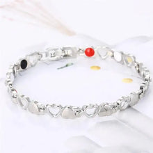 Load image into Gallery viewer, Magnetic therapy bracelet with heart accents for energy and vitality

