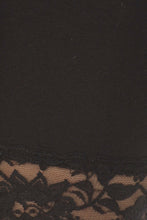 Charger l&#39;image dans la galerie, Close-up of black lace trim detail on cotton blend bike shorts.

