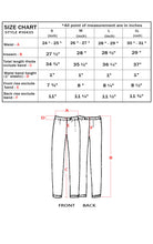 Charger l&#39;image dans la galerie, Detailed size chart for cotton blend solid color footless stretch leggings, showing measurements for small to XL US sizes.
