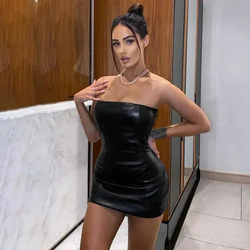 Chic Faux Leather Dress by Reed: Shop Elegant Styles Now