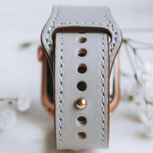 Load image into Gallery viewer, Swift Leather Strap for FitPro Watch on floral background, showcasing premium genuine leather, elegant design, and durable craftsmanship.
