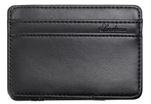 Load image into Gallery viewer, Sleek minimalist vegan leather wallet with multiple card slots, eco-friendly design, and stylish black finish for everyday use.
