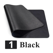 Load image into Gallery viewer, Black leather suede desk mat offering luxury and protection, ideal for elevating and safeguarding your workspace.
