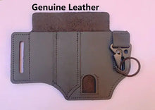 Load image into Gallery viewer, Tactical multi tool belt leather bag with key ring and genuine leather finish, designed for durability and versatile tool storage.
