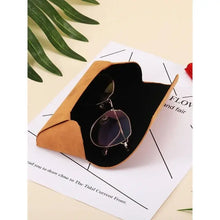 Load image into Gallery viewer, Fashion PU Leather Sunglasses Case with glasses on a magazine, featuring high-quality material and chic design.
