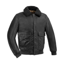 Load image into Gallery viewer, Leather Map Bomber Jacket
