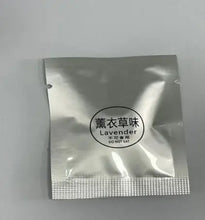 Load image into Gallery viewer, Lavender scented packet with text in English and another language, labeled &#39;Do Not Eat.&#39;
