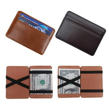 Load image into Gallery viewer, Vegan leather wallets with card slots and money bands, showcasing minimalist design and eco-friendly materials for stylish organization.
