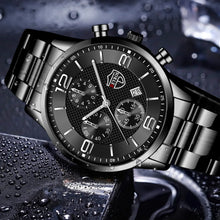 Load image into Gallery viewer, Luxury men&#39;s business watch with sleek black design and chronograph features, ideal for enhancing professional style.
