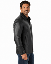 Cargar imagen en el visor de la galería, REED Men's Casual Leather Jacket, union made in Detroit, USA, featuring durable naked cow leather and satin lining.

