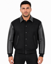 Cargar imagen en el visor de la galería, REED Men's Premium Varsity Jacket in leather and wool
