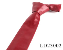 Load image into Gallery viewer, Red polyurethane leather tie for men, vegan-friendly and imported. LD23002
