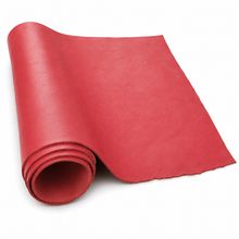 Load image into Gallery viewer, Rolled-up red Leather on a white background
