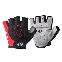 Load image into Gallery viewer, Premium cycling gloves with padding for protection and grip, featuring a black and red design, ideal for biking enthusiasts.
