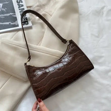 Cargar imagen en el visor de la galería, Elegant vegan leather shoulder bag with crocodile pattern, perfect for versatile style and sophistication.
