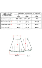 Load image into Gallery viewer, Size chart for women&#39;s flared mini skater skirt with measurements for small, medium, and large sizes.
