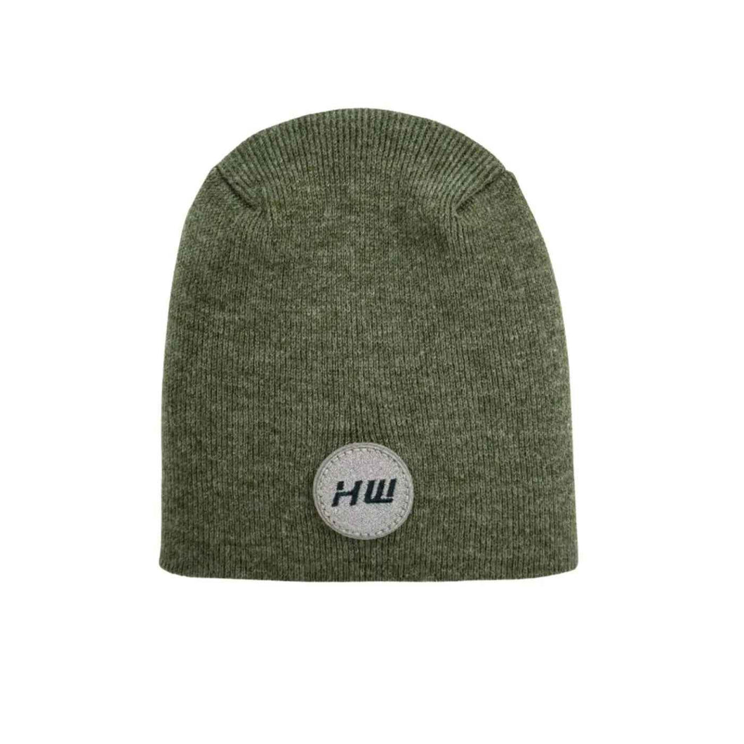 Tactical H Stitch Uncuffed Beanie, Made in the USA, A Hat Ready for Action shown in olive green with distinctive logo patch.