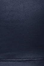 Load image into Gallery viewer, Close-up texture of matte navy fabric from turtleneck crop top
