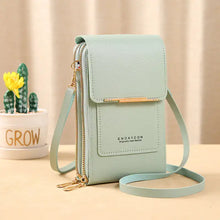 Load image into Gallery viewer, Light green anti-theft leather bag with shoulder strap, stylish and functional for Mother&#39;s Day gift.
