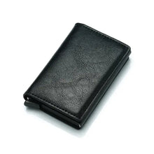 Load image into Gallery viewer, Sleek vegan leather credit card holder for men, RFID-blocking, minimalist design, imported, perfect for bank cards and everyday carry.
