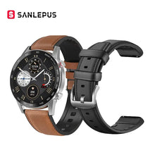 Load image into Gallery viewer, Business Smart Watch with leather and black bands, compatible with iOS and Android, featuring a 1.3-inch display for enhanced features.

