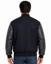 Cargar imagen en el visor de la galería, REED Men's Premium Varsity Leather Wool Jacket, stylish and warm, made in USA
