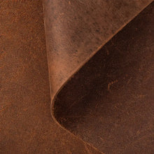 Cargar imagen en el visor de la galería, Close-up of brown vintage genuine leather texture, ideal for iPhone case emphasizing vegan leather alternative attributes.
