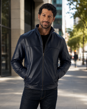 Cargar imagen en el visor de la galería, Winners Leather Jacket Handmade in the USA outdoors
