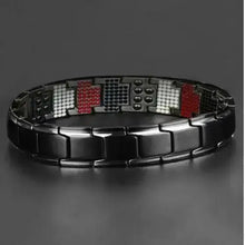 Load image into Gallery viewer, Magnetic therapy bracelet with sleek black design to enhance energy and vitality
